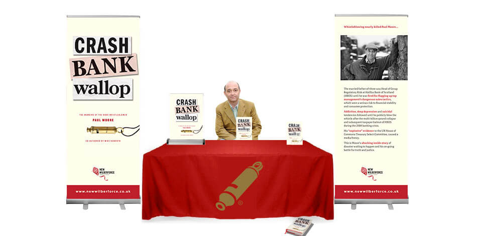 Paul Moore - Crash Bank Wallop - Book Signing Display