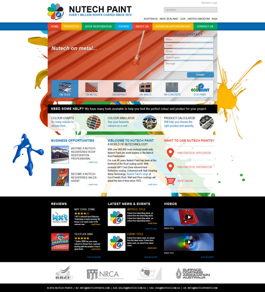 Nutech Paints USA - Website Design