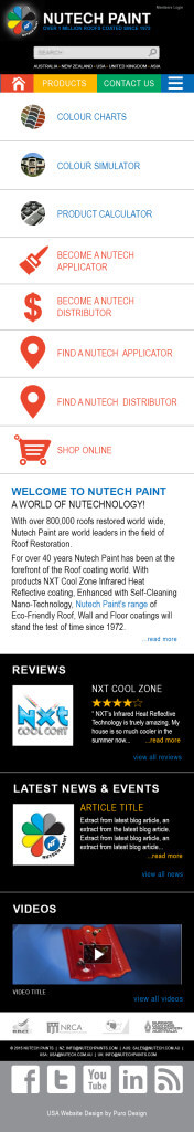 Nutech Paints USA - Website Mobile