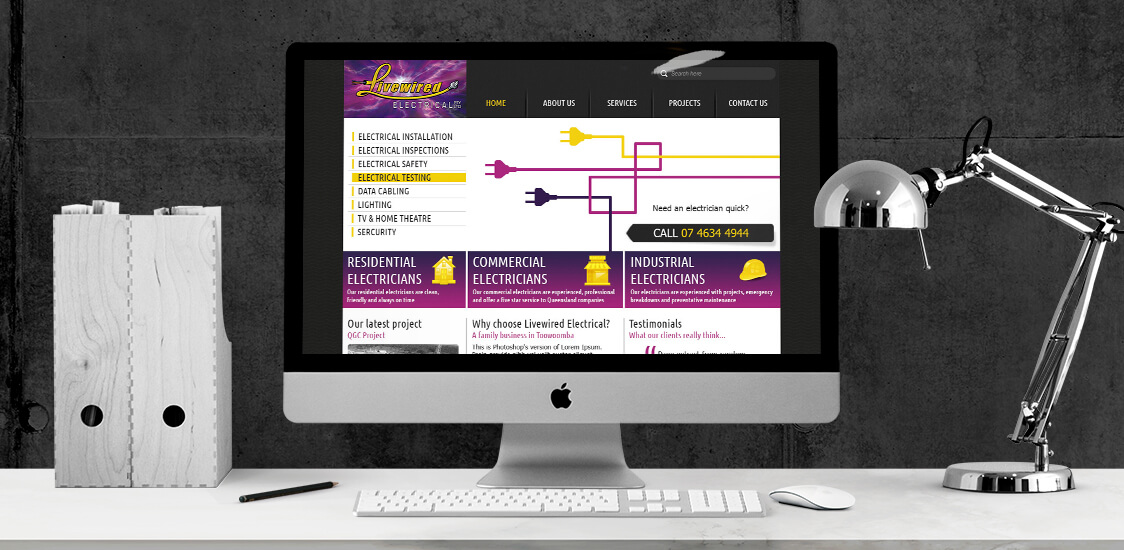 Livewired Electrical Web Design by Puro