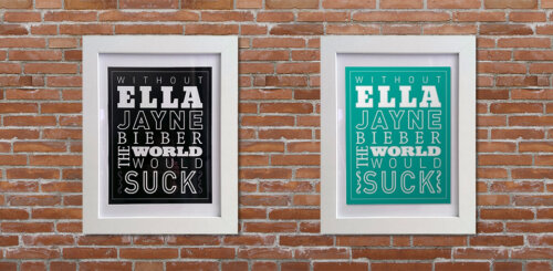 Personalised Typography Prints - Ella