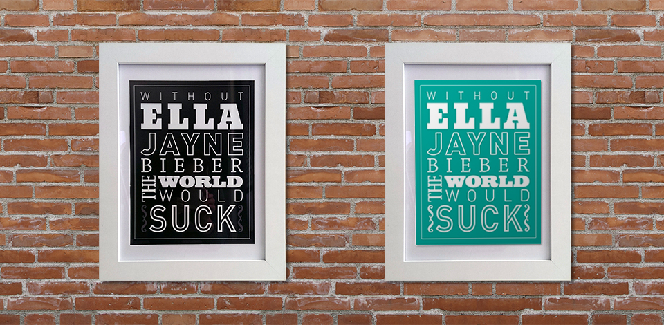 Personalised Typography Prints - Ella