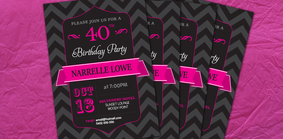 Personalised 40th Birthday Invitations