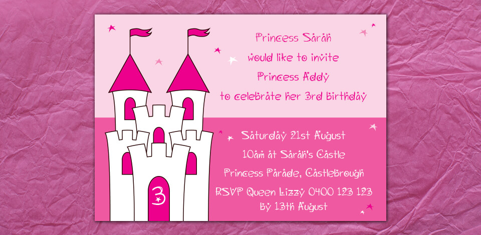 Personalised Girls 3rd Birthday Invite