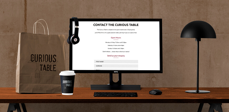 The Curious Table - Cafe Website Design