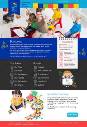 Purston Infant School Mobile Website Design