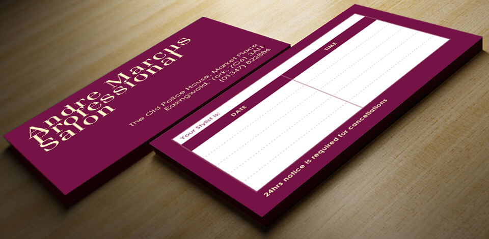 Andre Marcus Hair Salon - Appointment Card Design