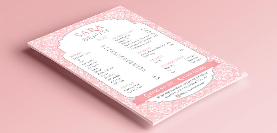 Sara Beauty - Pricelist Design