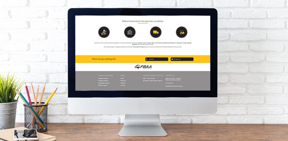 Reform Financial Web Design