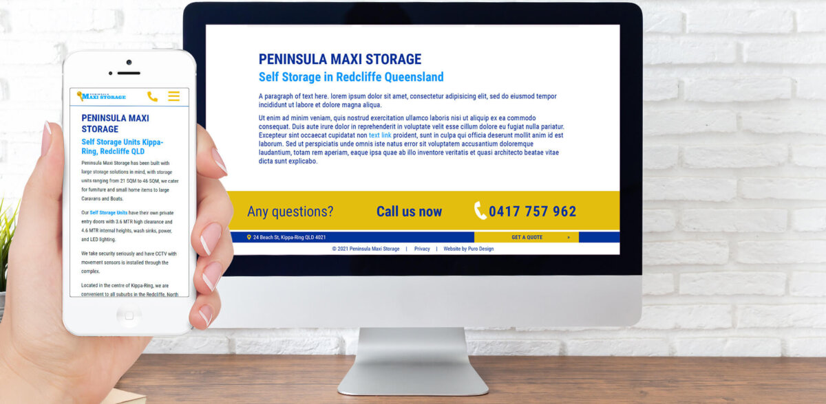 Peninsula Maxi Storage - Web Design