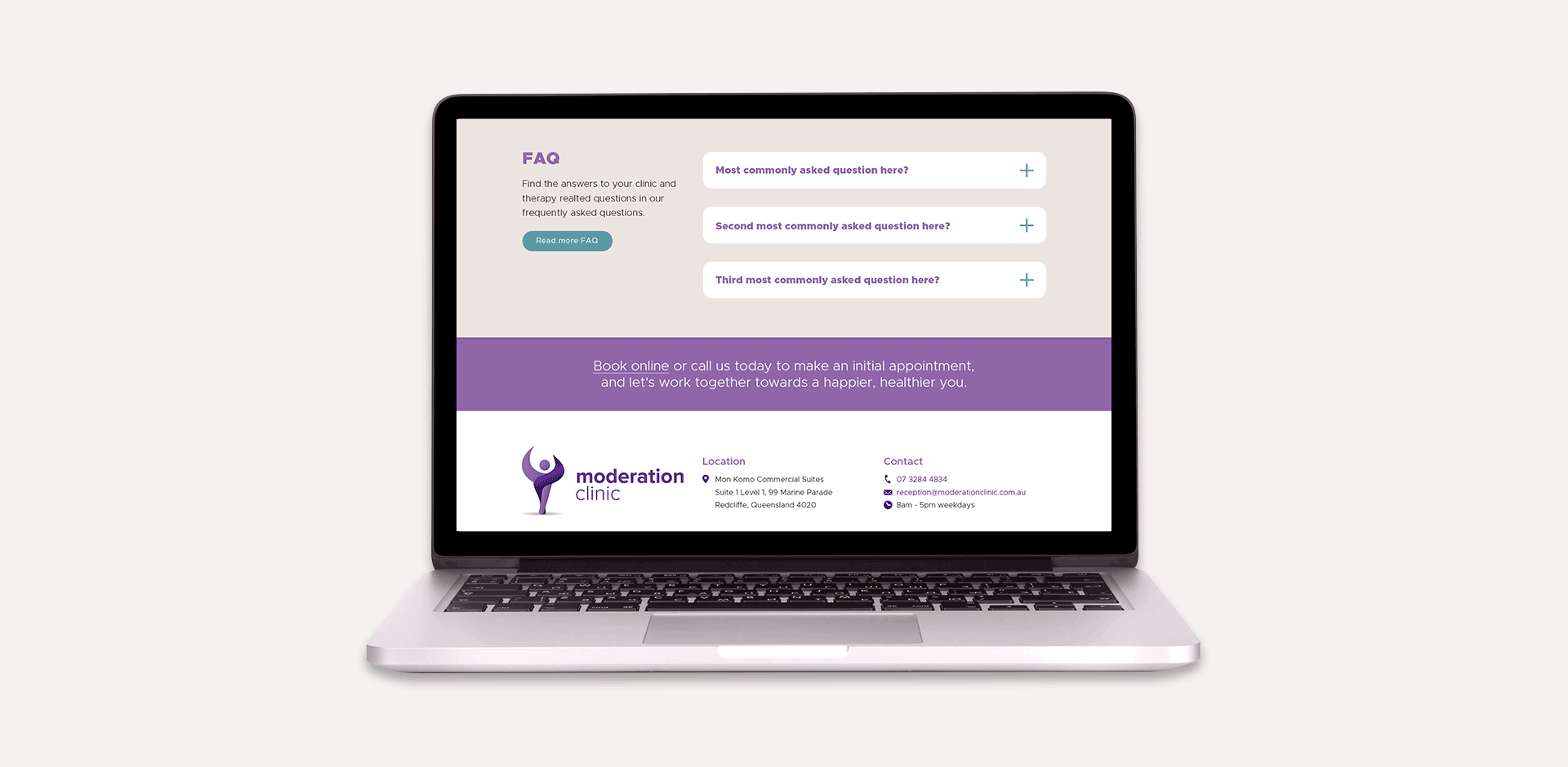 Moderation Clinic Website Design