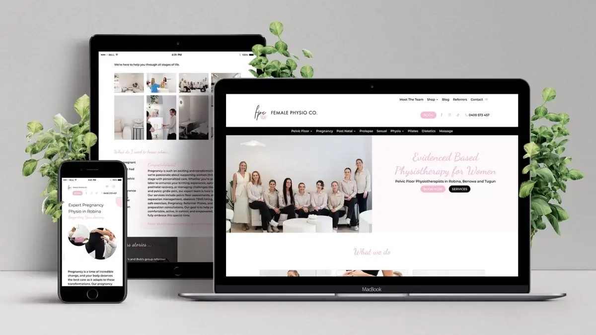 Female Physio Website Design