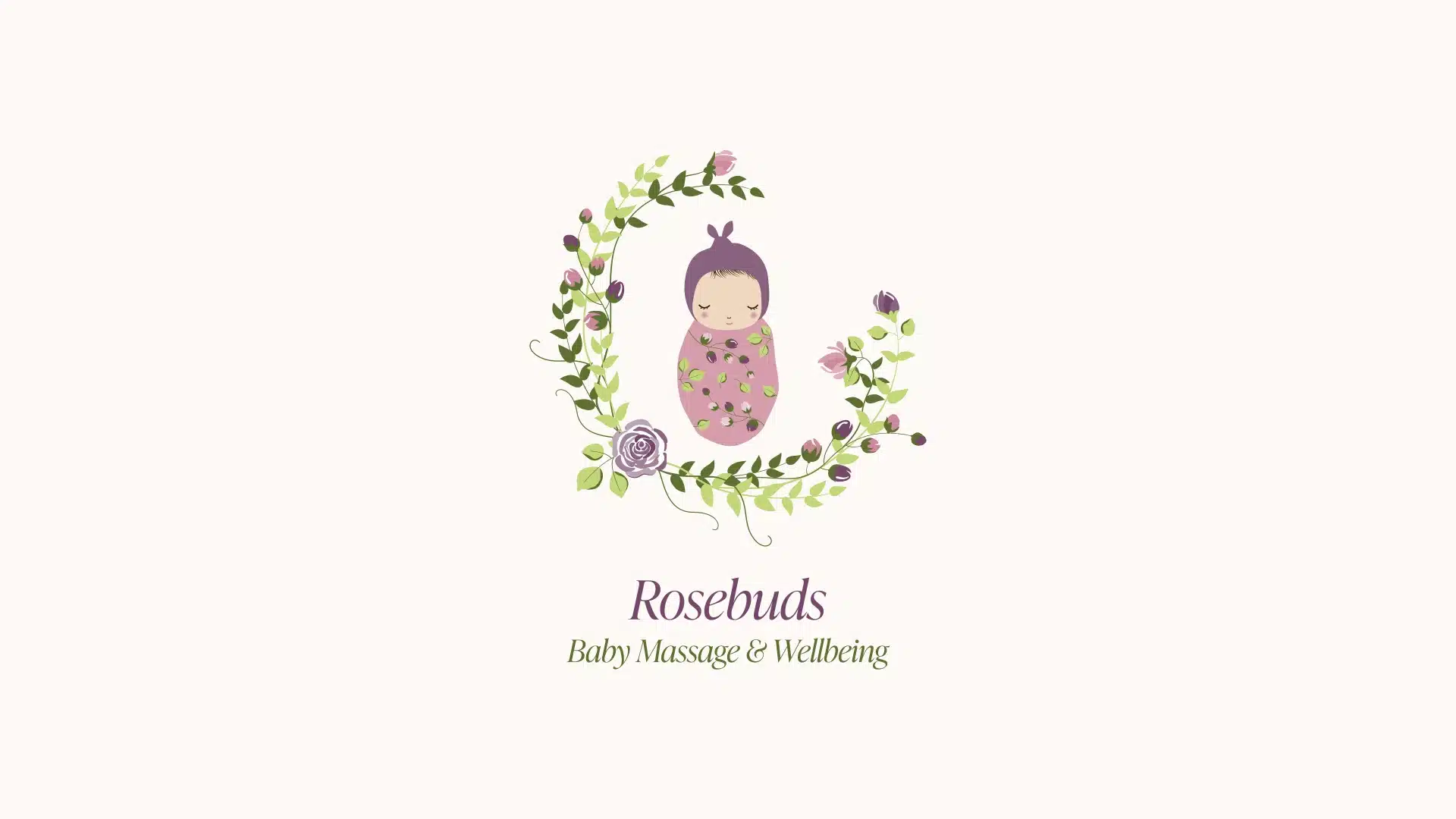 Rosebuds Baby Massage & Wellbeing Logo Design