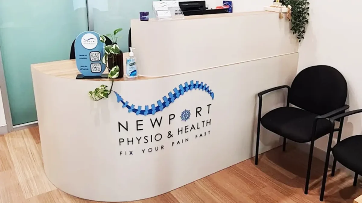 Newport Physio & Health Logo Design on Desk
